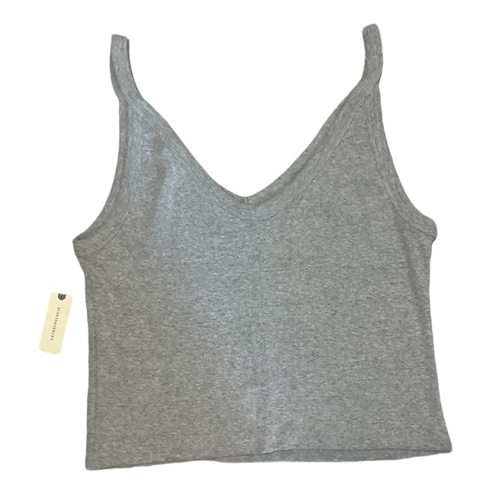 Pilcro Scooped V-Neck Tank XL Gray